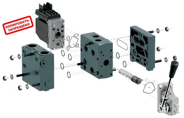 Распределитель Danfoss PVG32 в разборе